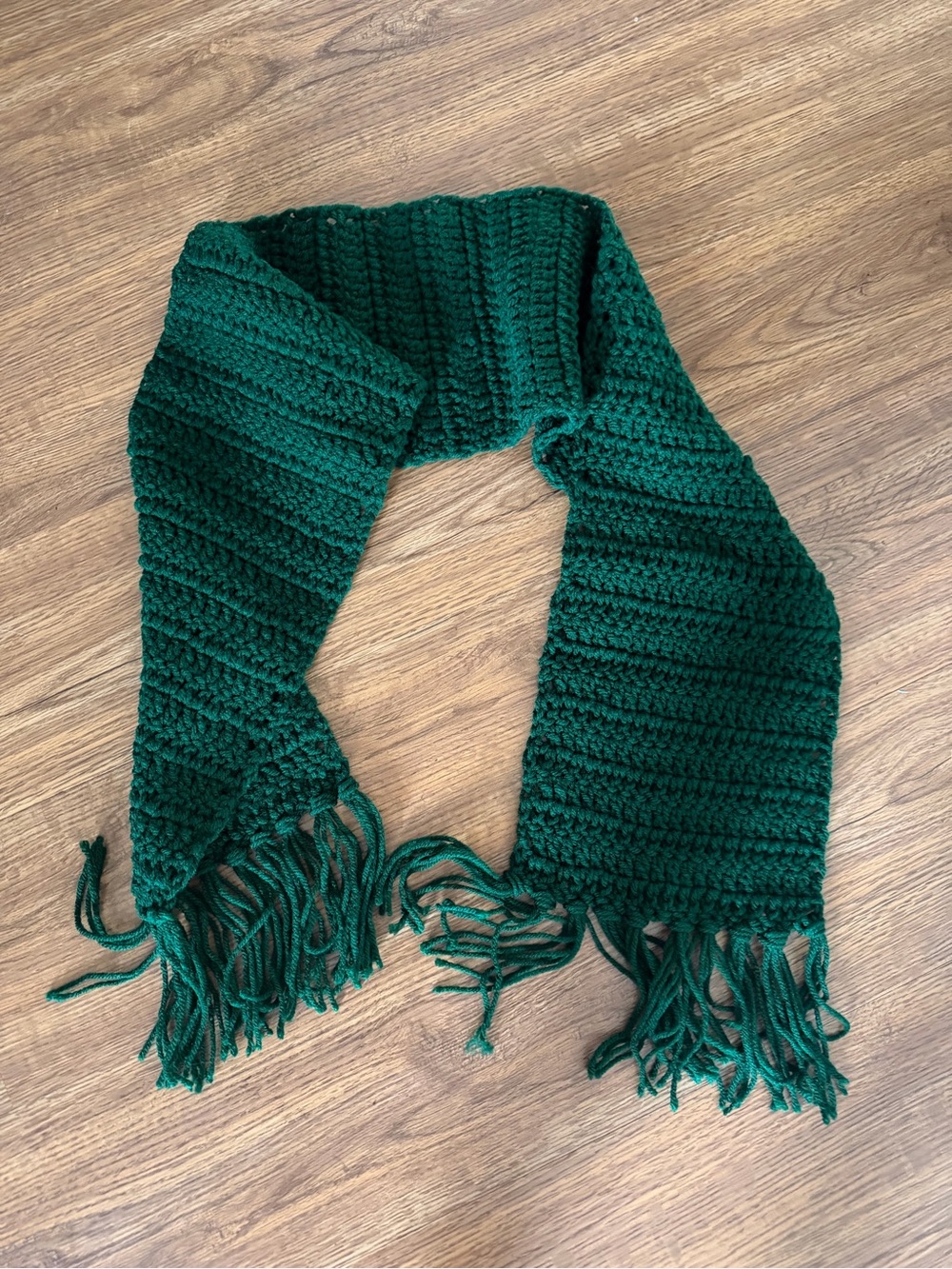 Vintage Dark Green Knit Fringe Scarf - Women Accessories